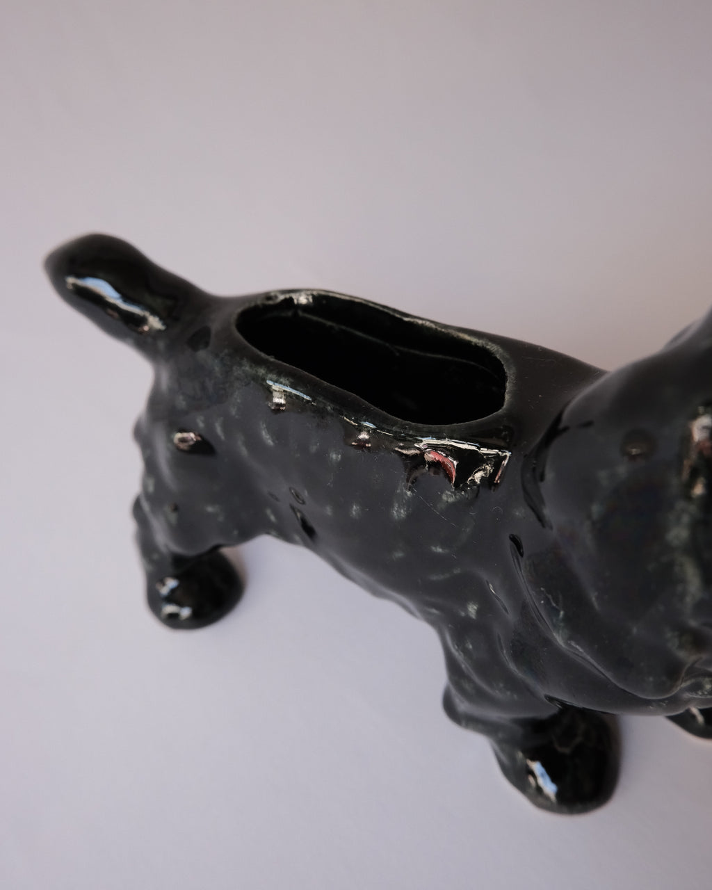 Vintage Black Cocker Spaniel ceramic vase