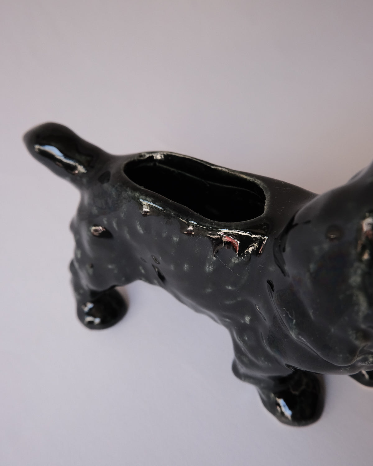 Vintage Black Cocker Spaniel ceramic vase