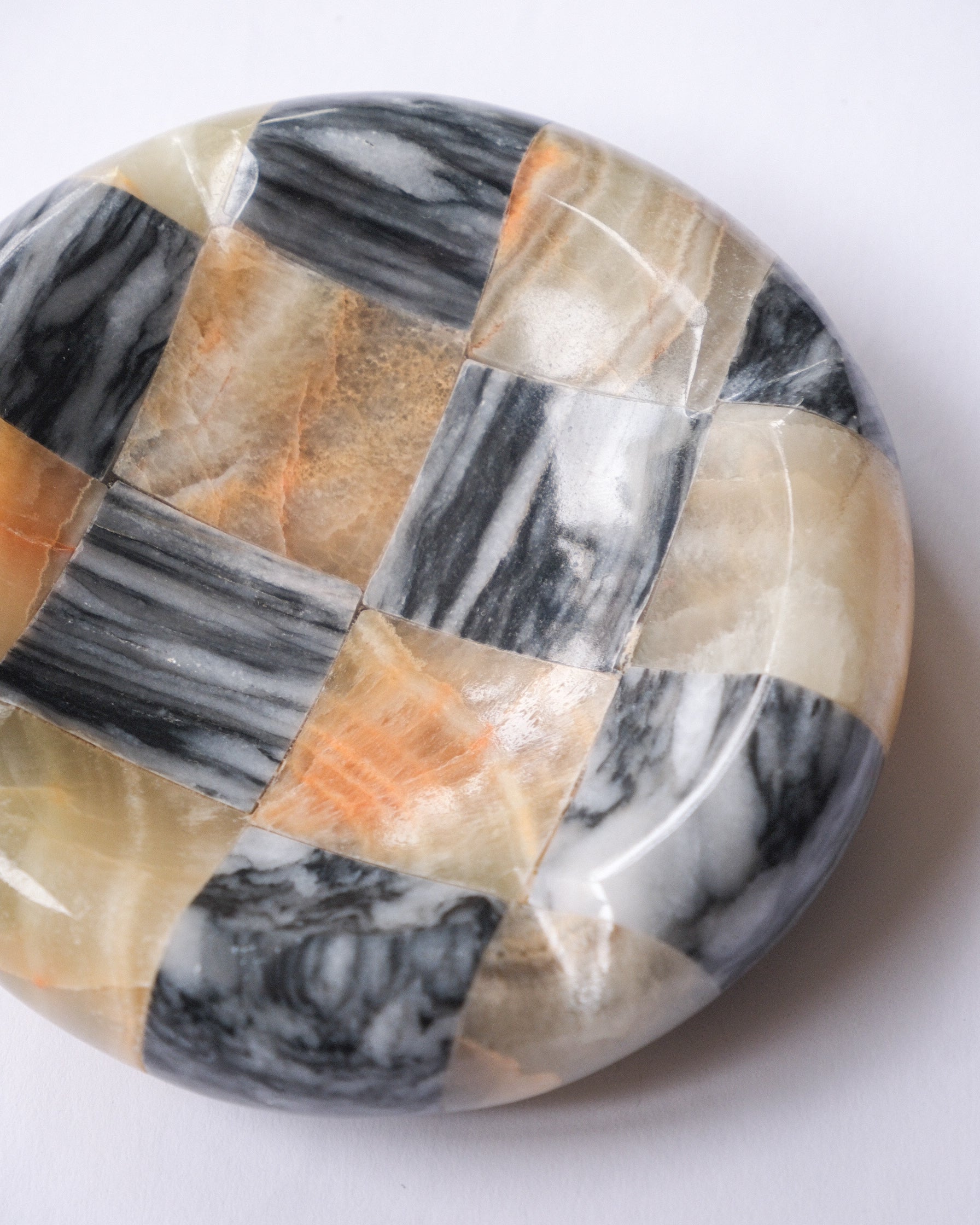 Checker stone ash tray