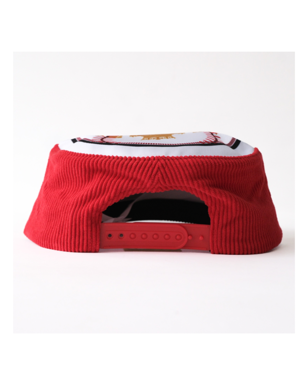 6cRAyon Flat Top Embroidered Corduroy Patchwork Baseball Cap