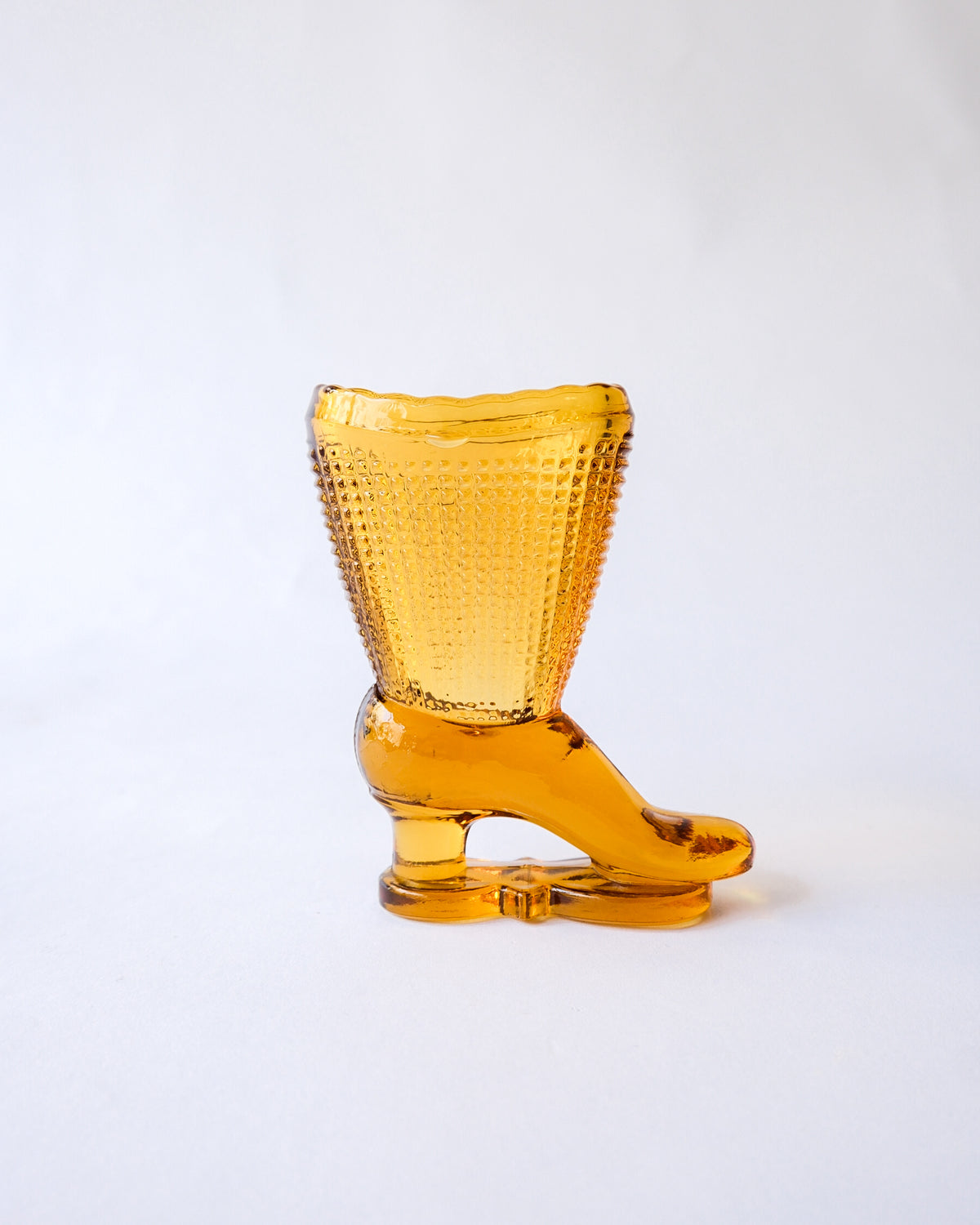 Vintage glass boots mini vase