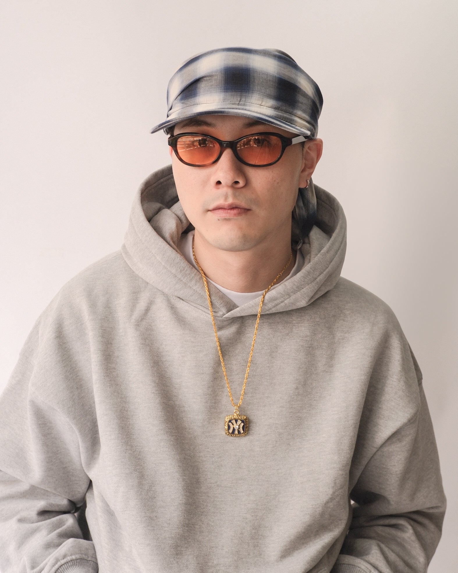 Sowhat Bandanna Cap Ombre check Blue