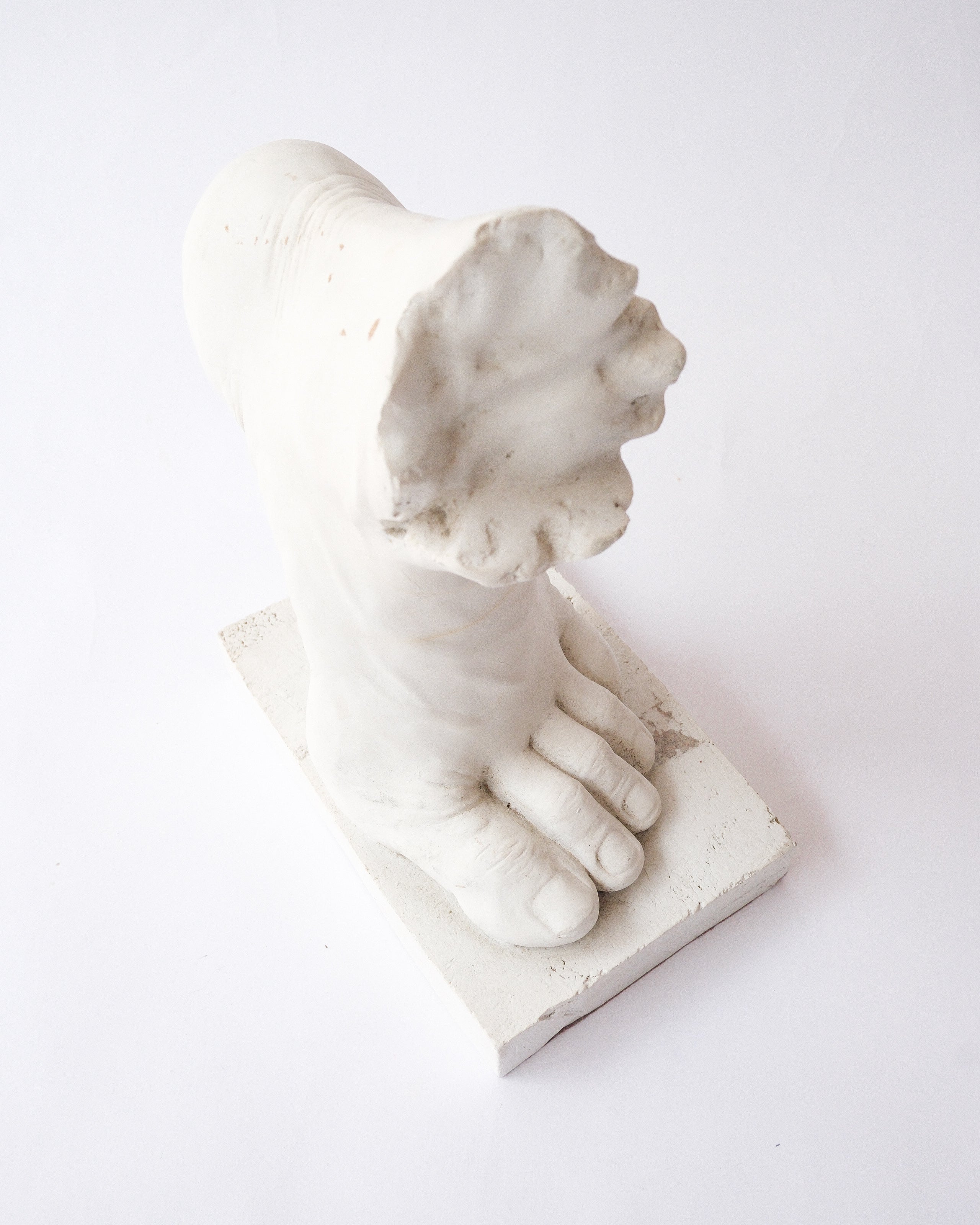 Foot plaster sculpture