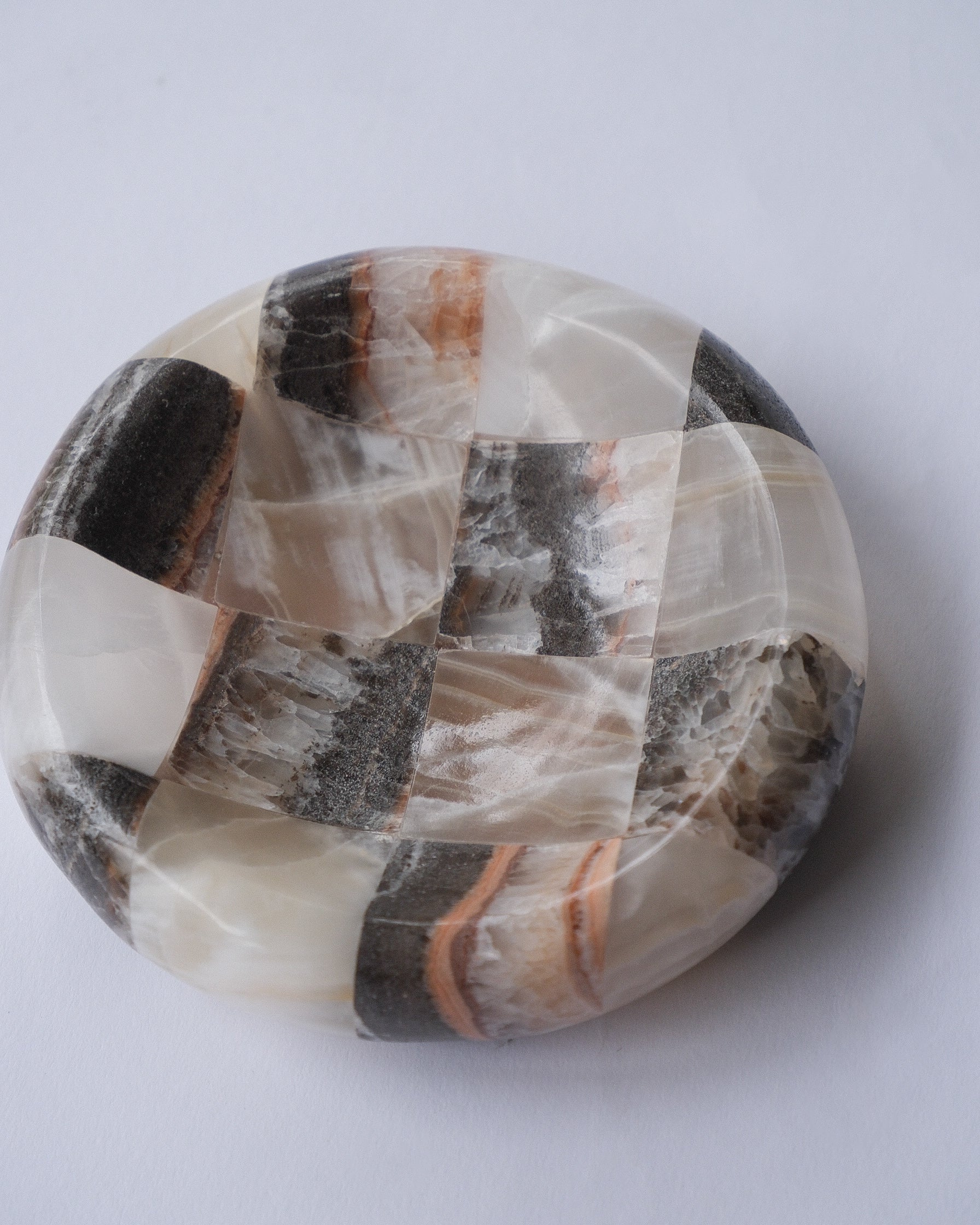 Checker stone ash tray