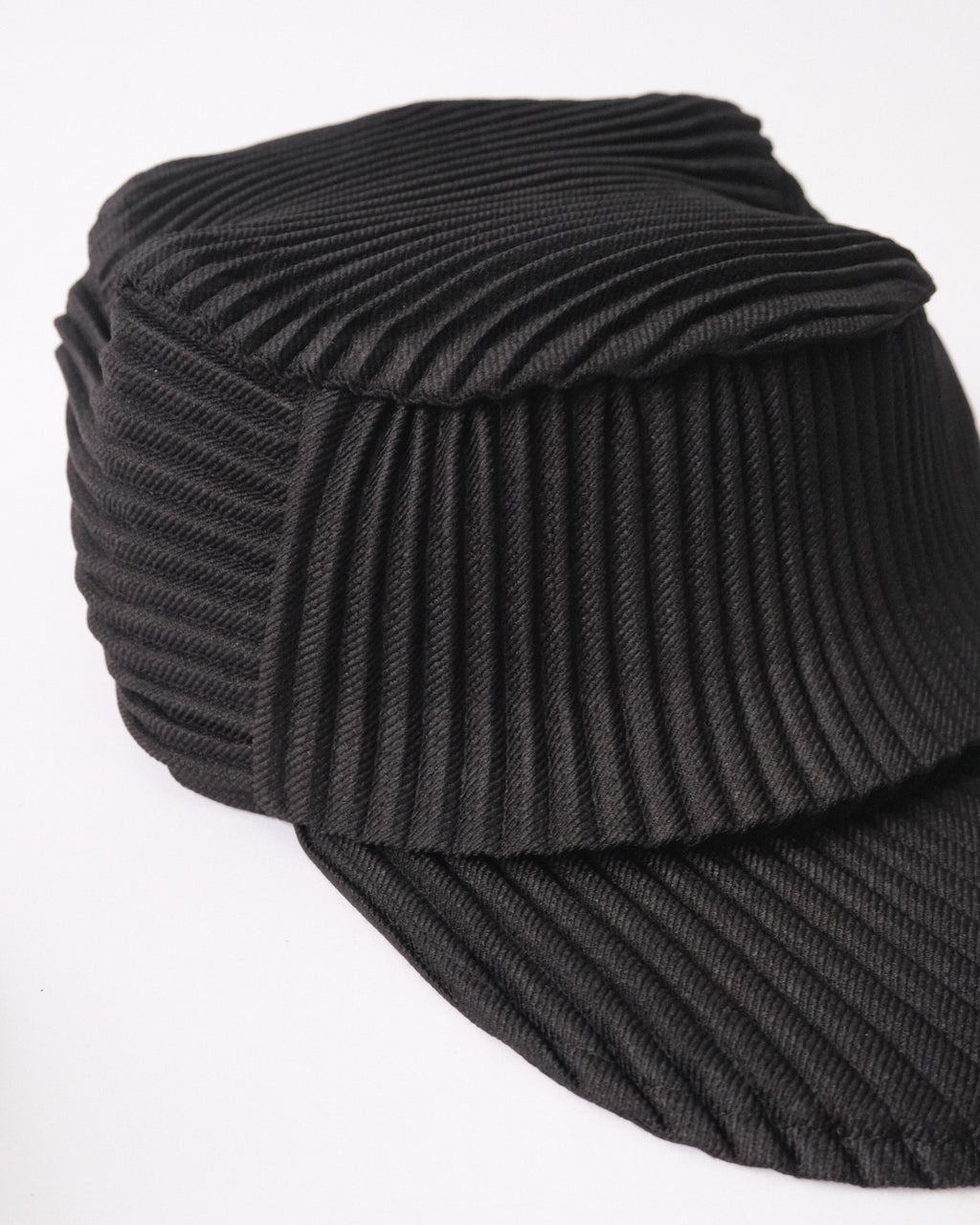 6cRAyon Pleated Flat Top Stretch Baseball Cap