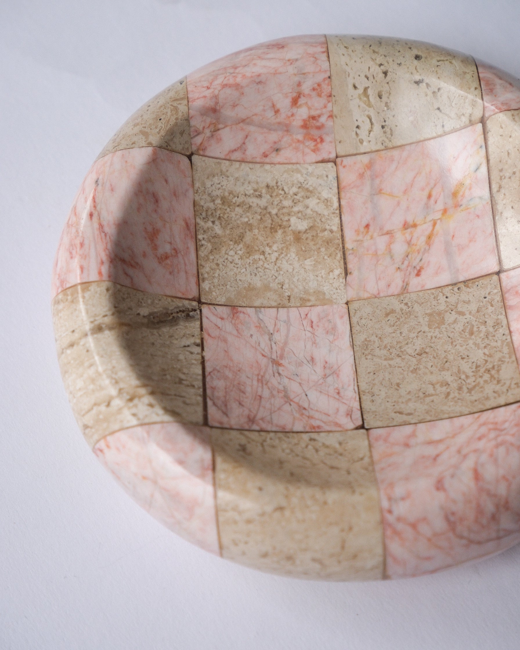 Checker stone ash tray