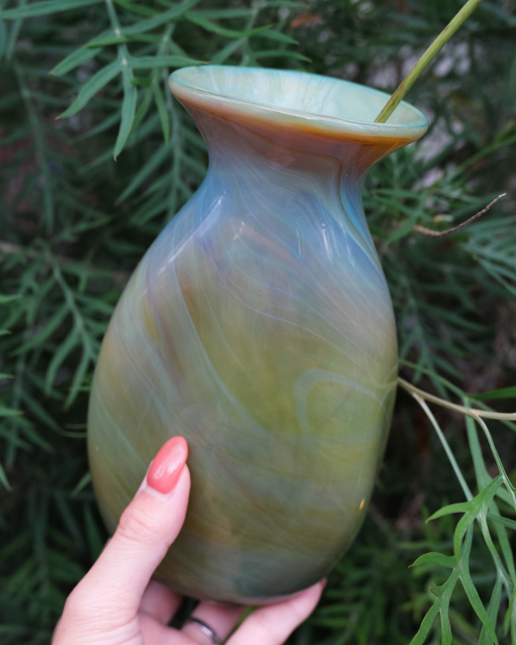 Vintage marble glass vase