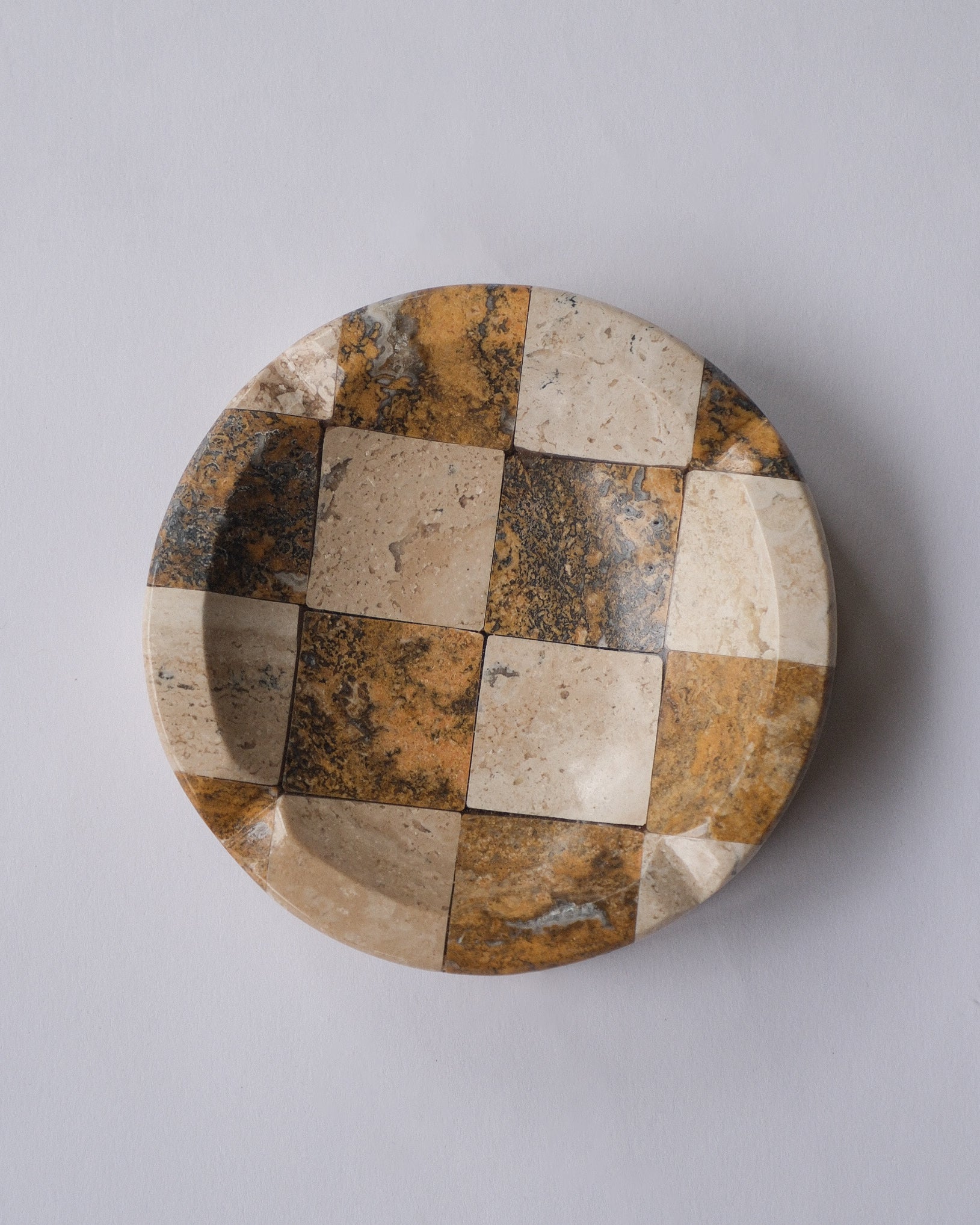 Checker stone ash tray