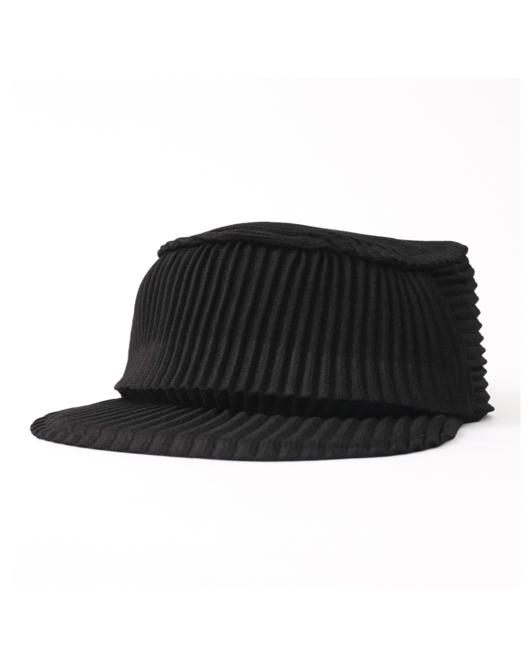 6cRAyon Pleated Flat Top Stretch Baseball Cap