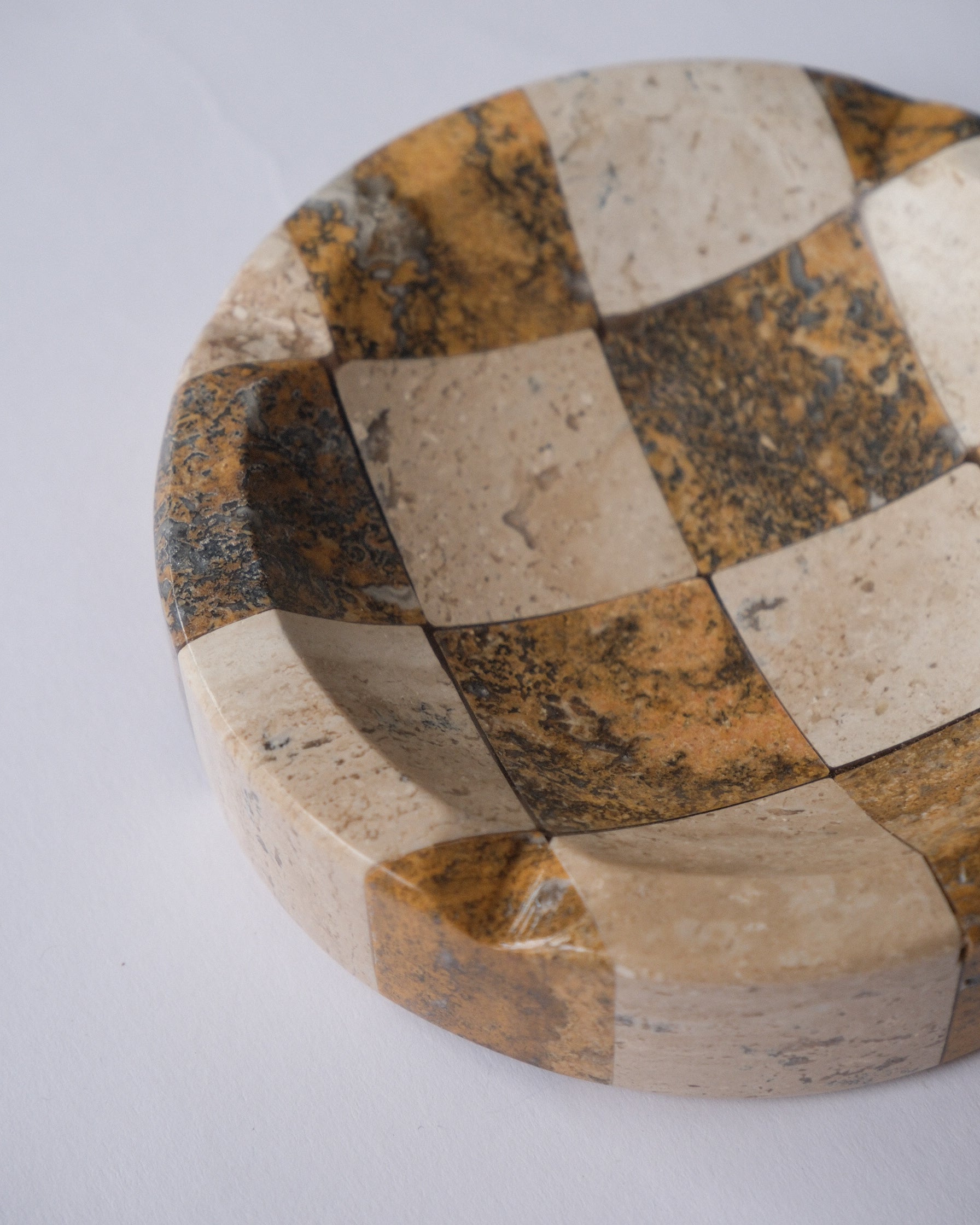 Checker stone ash tray
