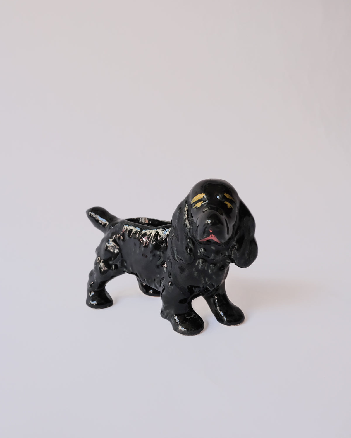 Vintage Black Cocker Spaniel ceramic vase
