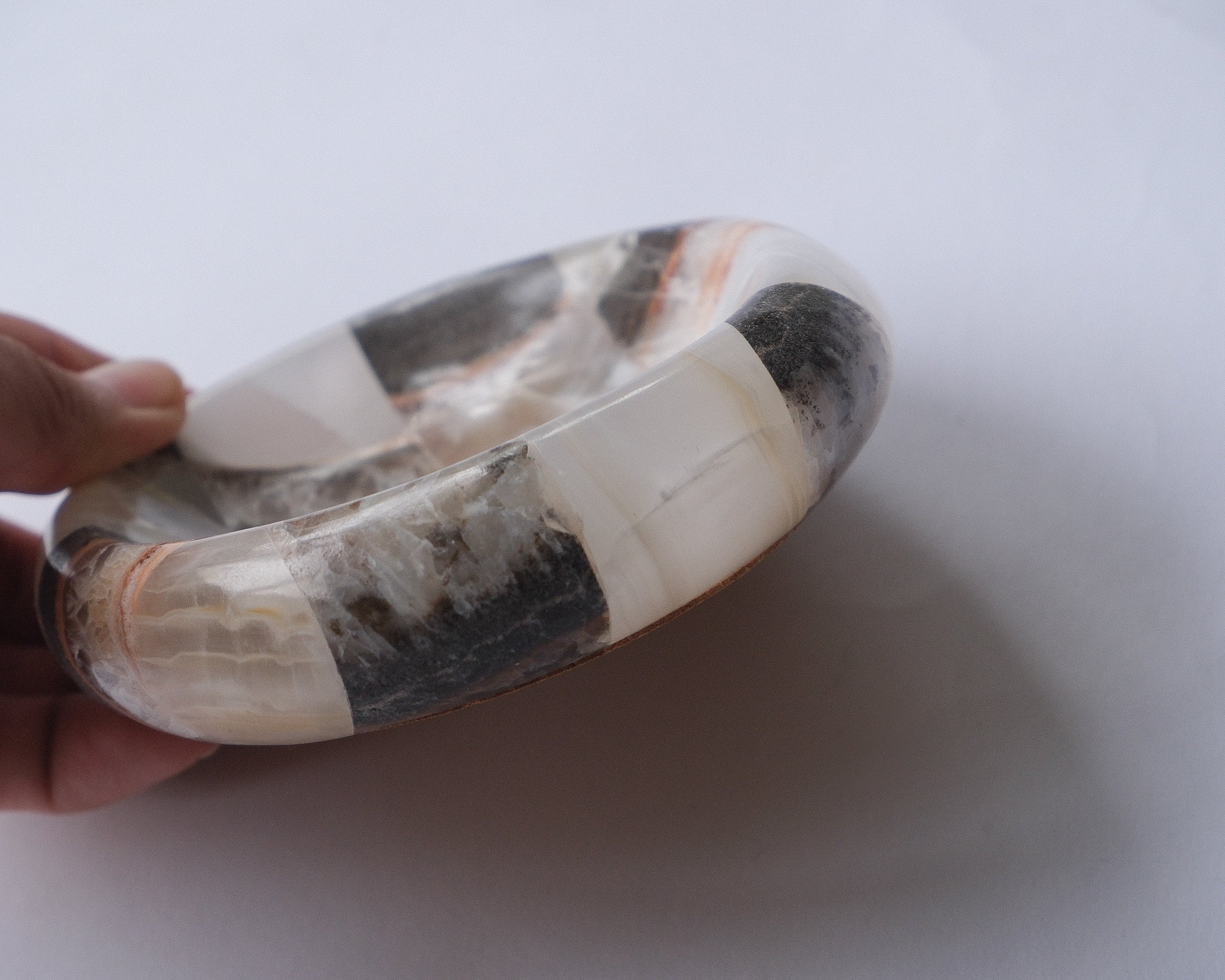 Checker stone ash tray