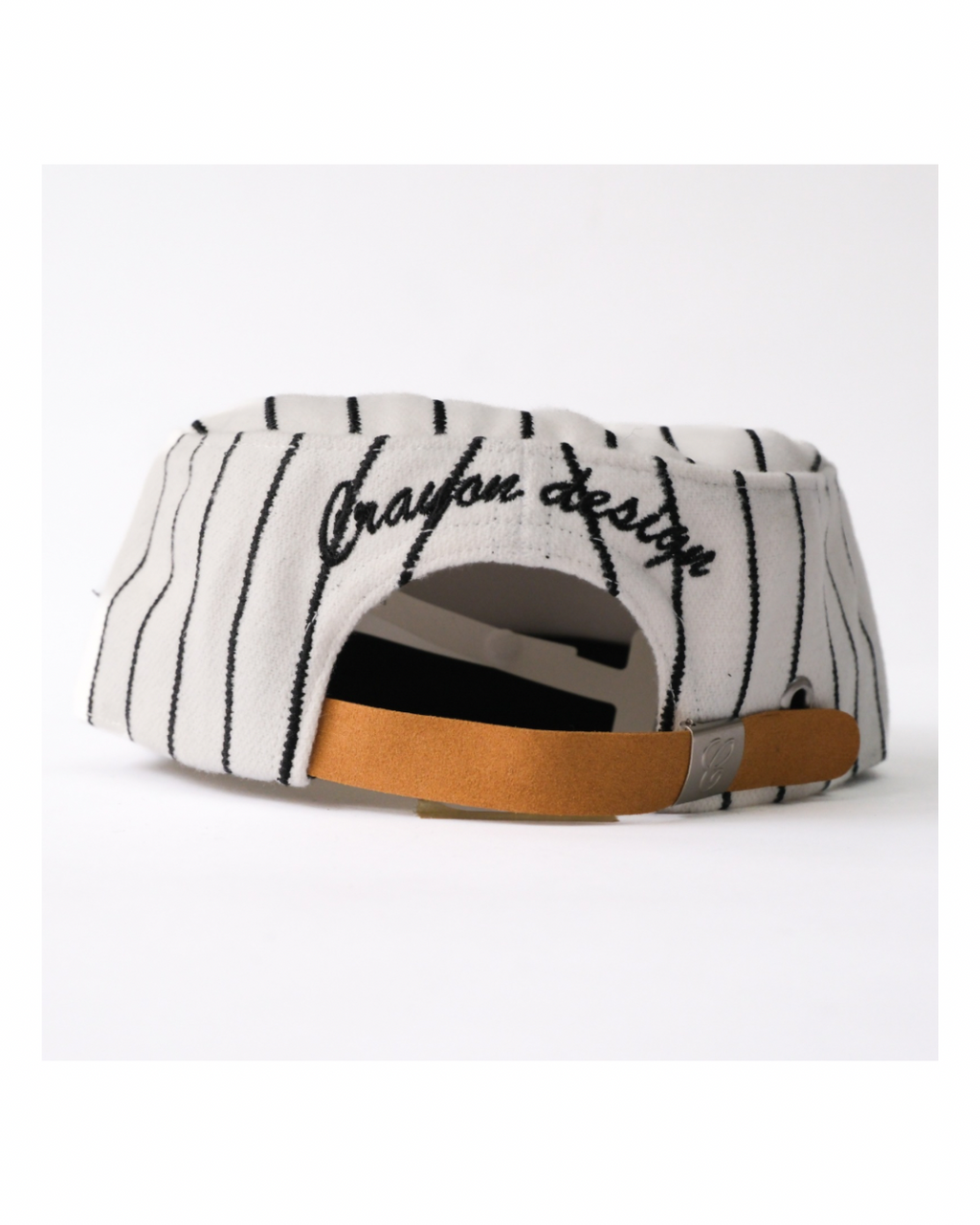 6cRAyon Retro Flat Top Baseball Cap - Striped Wool Blend with Embroidered Letters