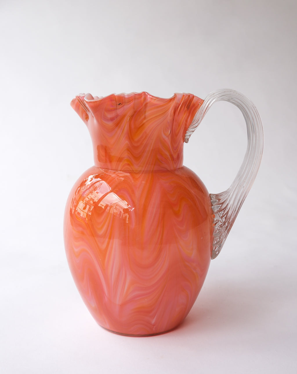 Vintage marble glass pitcher vase