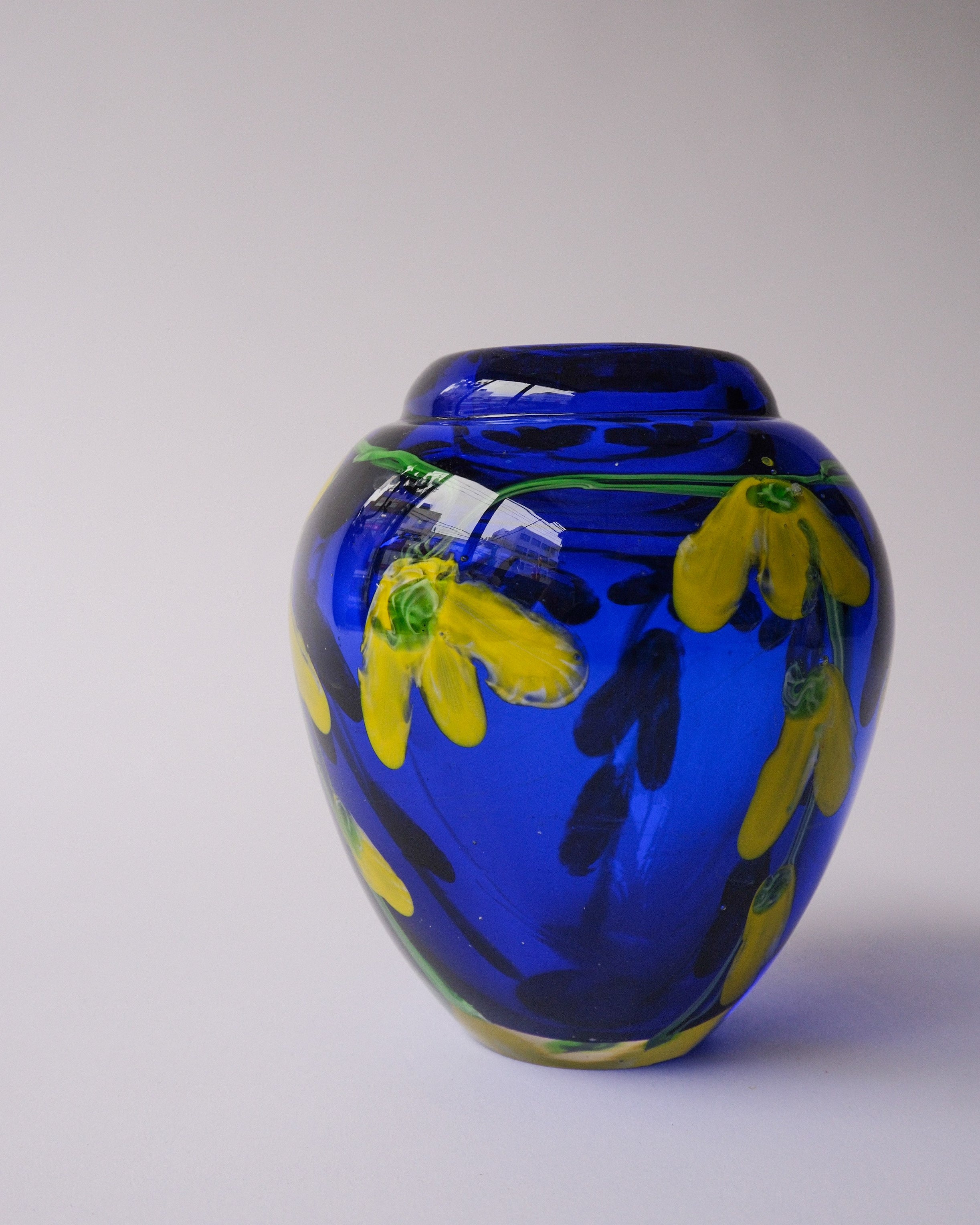Blue glass vase