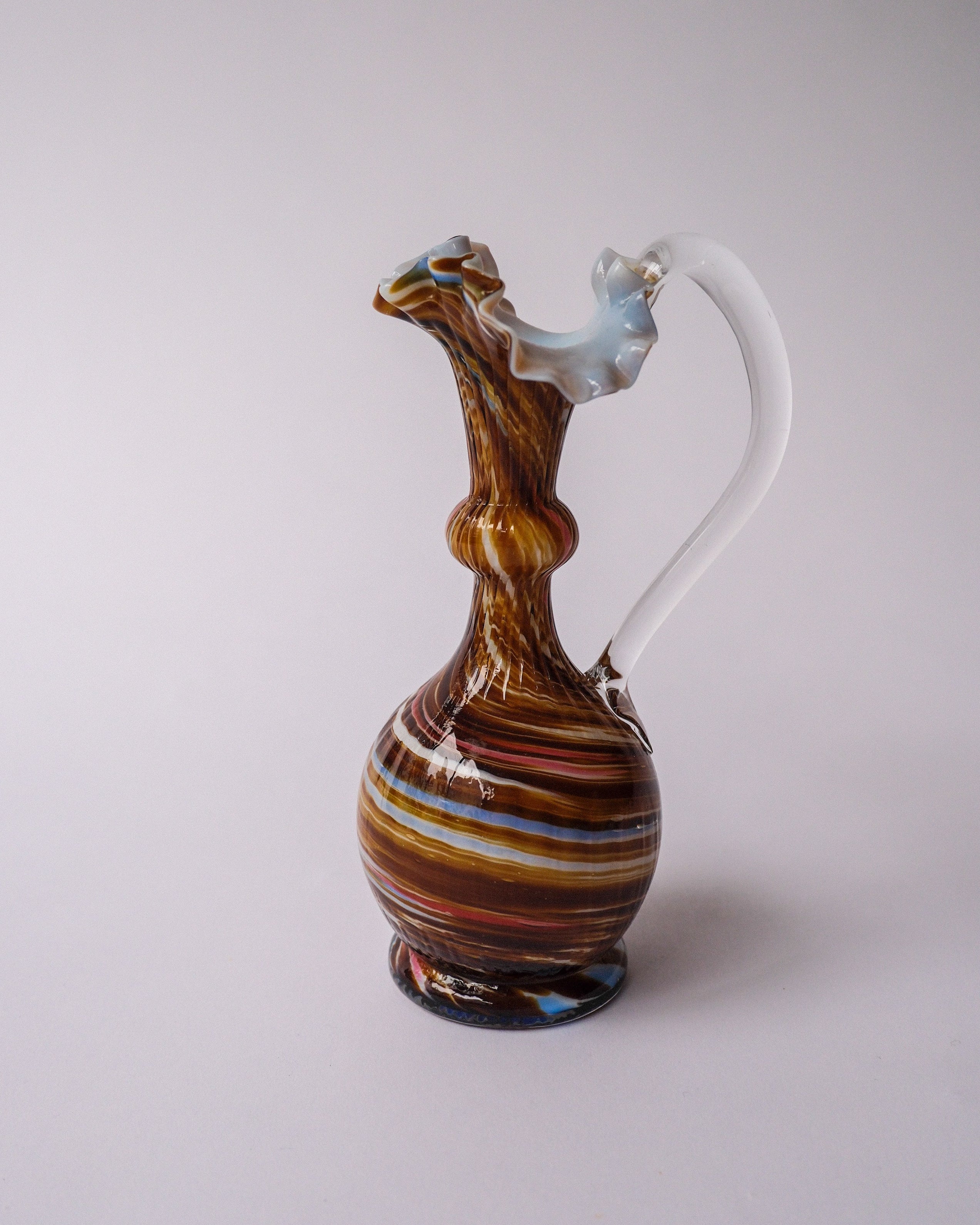 ruffle glass pitcher vase