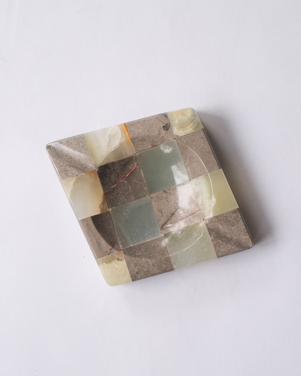 Checker stone ash tray