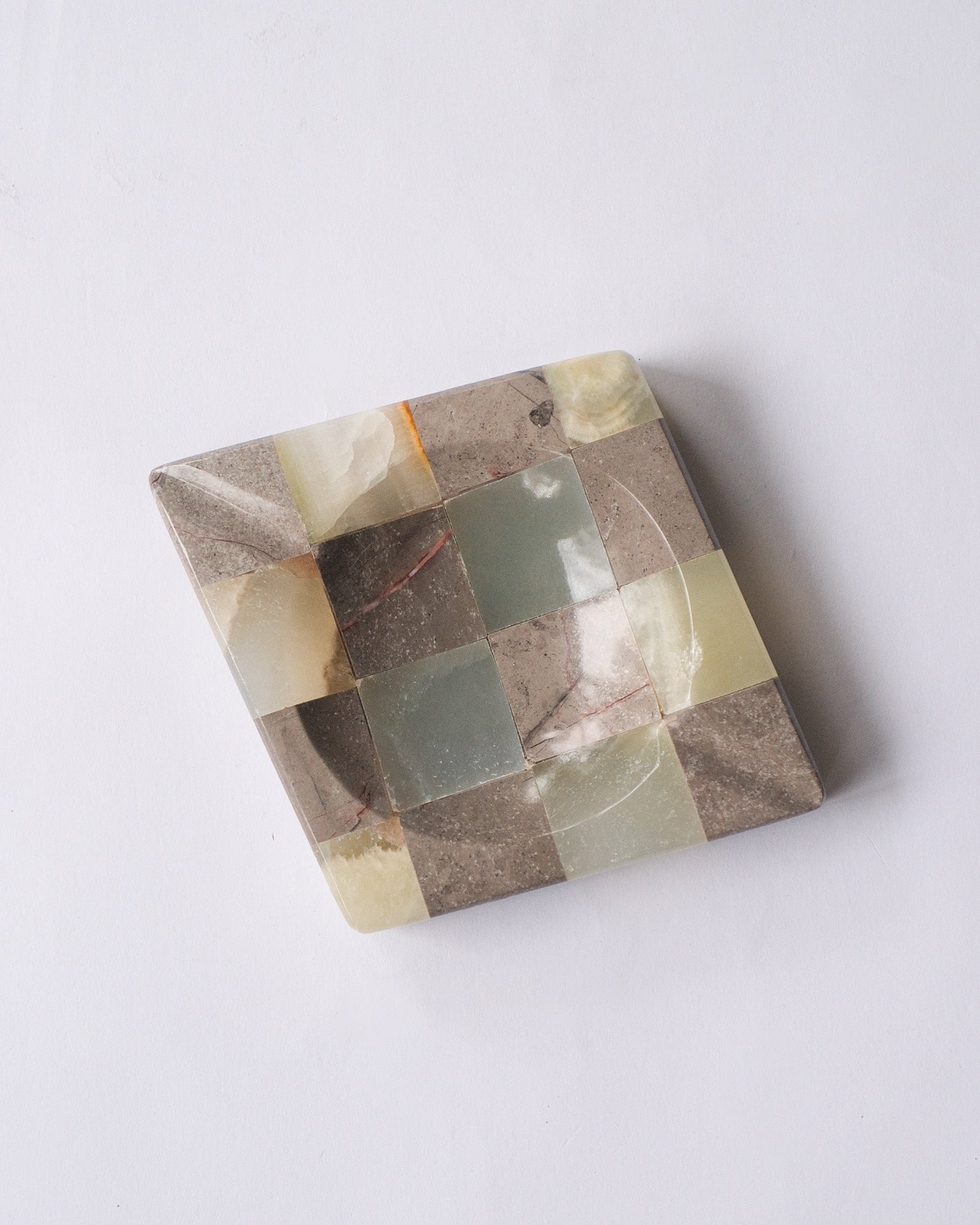 Checker stone ash tray