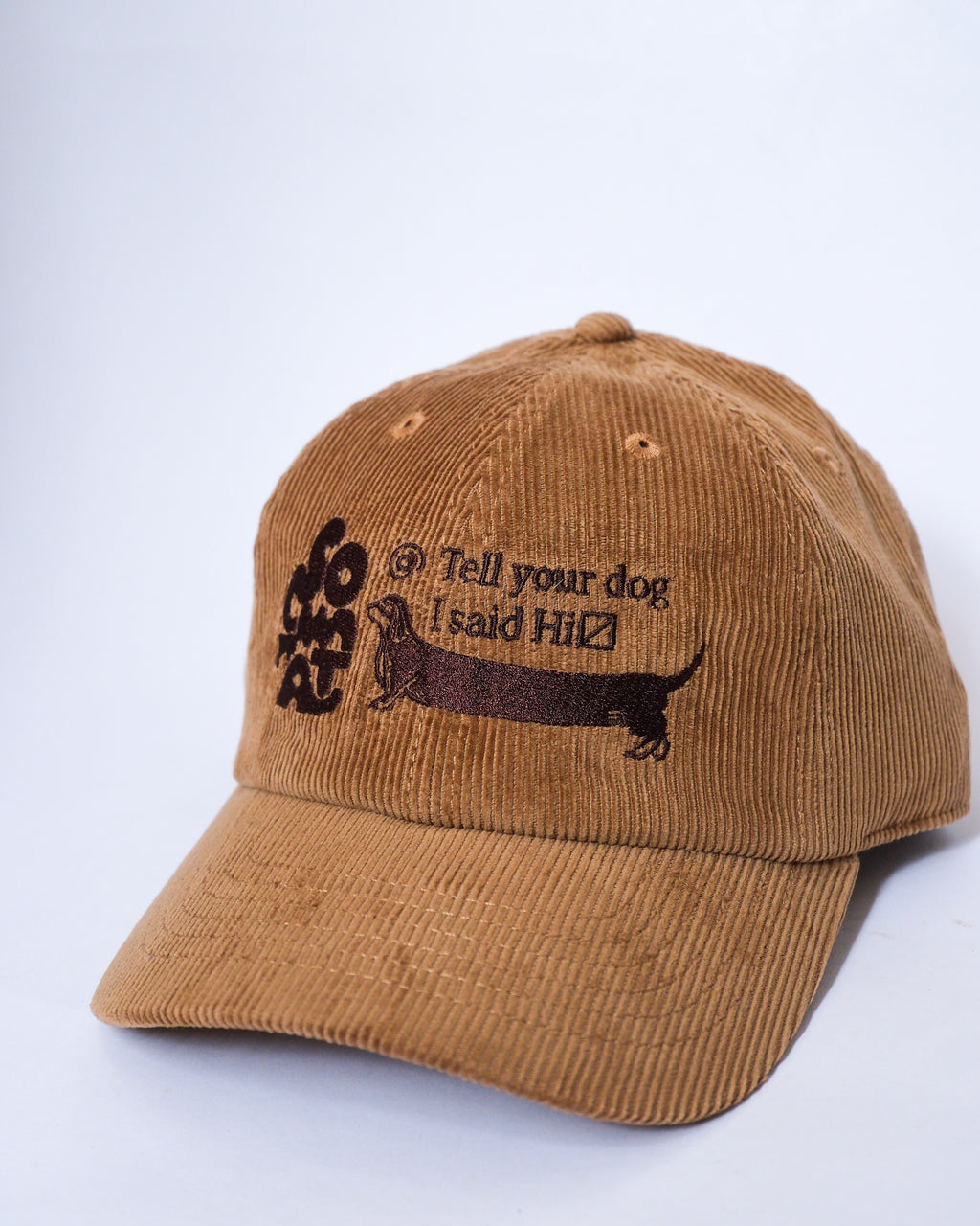 "Tell your dog I said Hi" corduroy cap