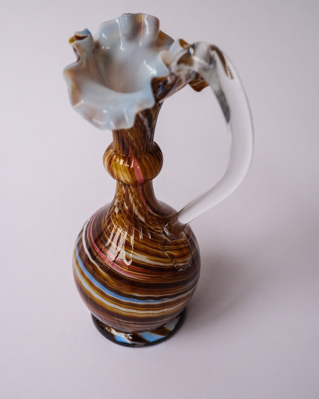 ruffle glass pitcher vase