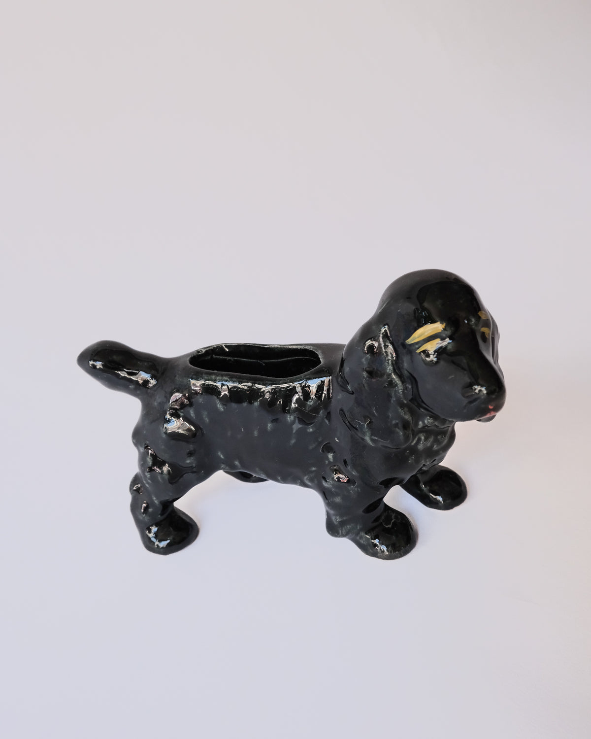 Vintage Black Cocker Spaniel ceramic vase
