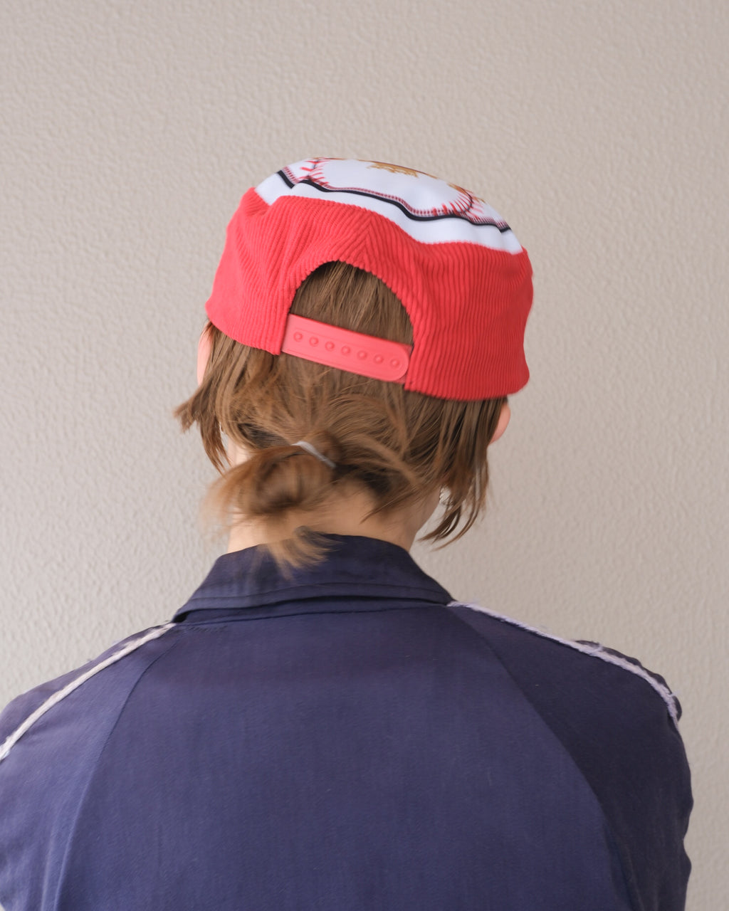 6cRAyon Flat Top Embroidered Corduroy Patchwork Baseball Cap