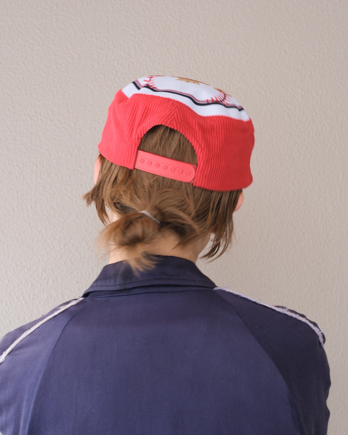 6cRAyon Flat Top Embroidered Corduroy Patchwork Baseball Cap
