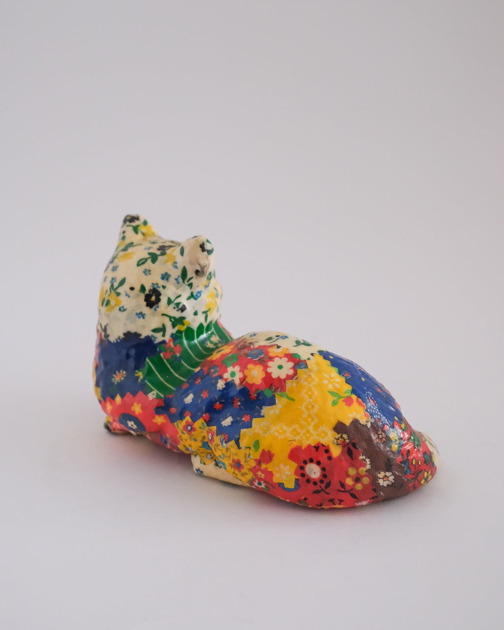 Patchwork cat sculpture