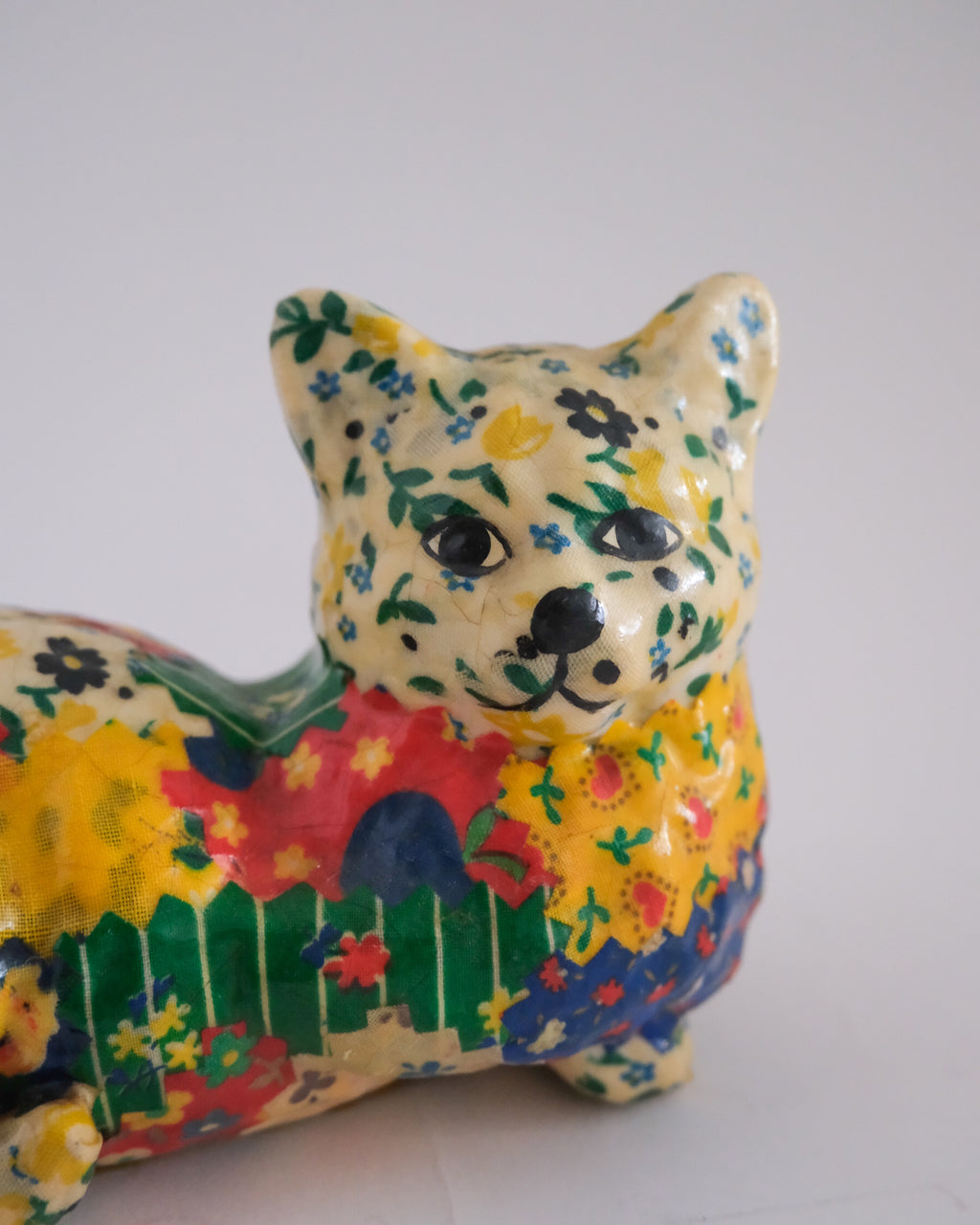 Patchwork cat sculpture