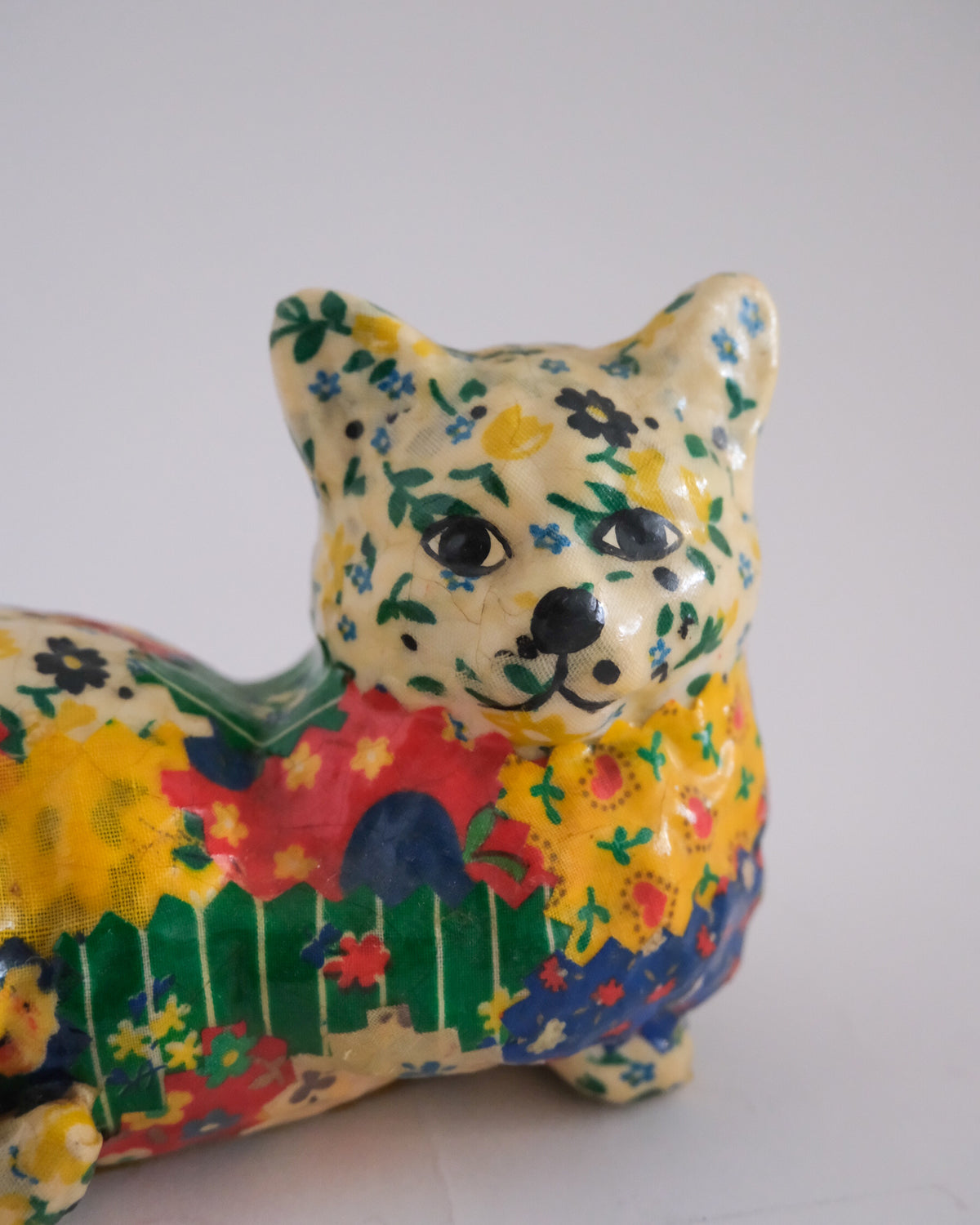Patchwork cat sculpture