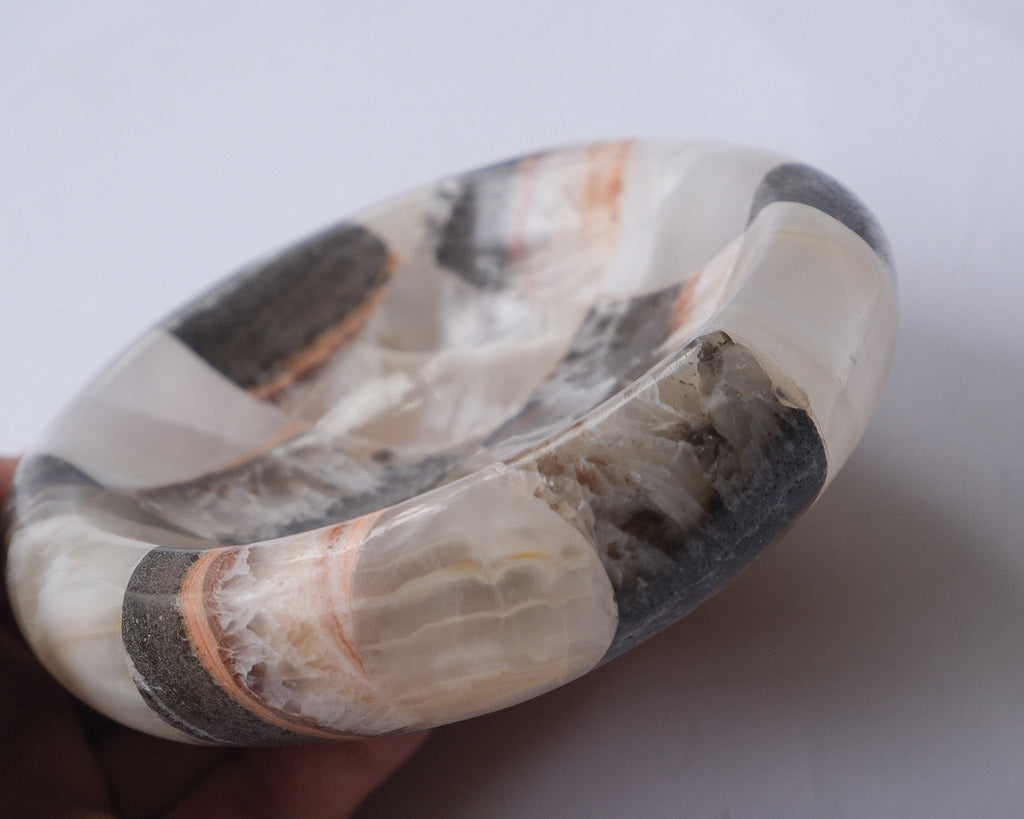 Checker stone ash tray