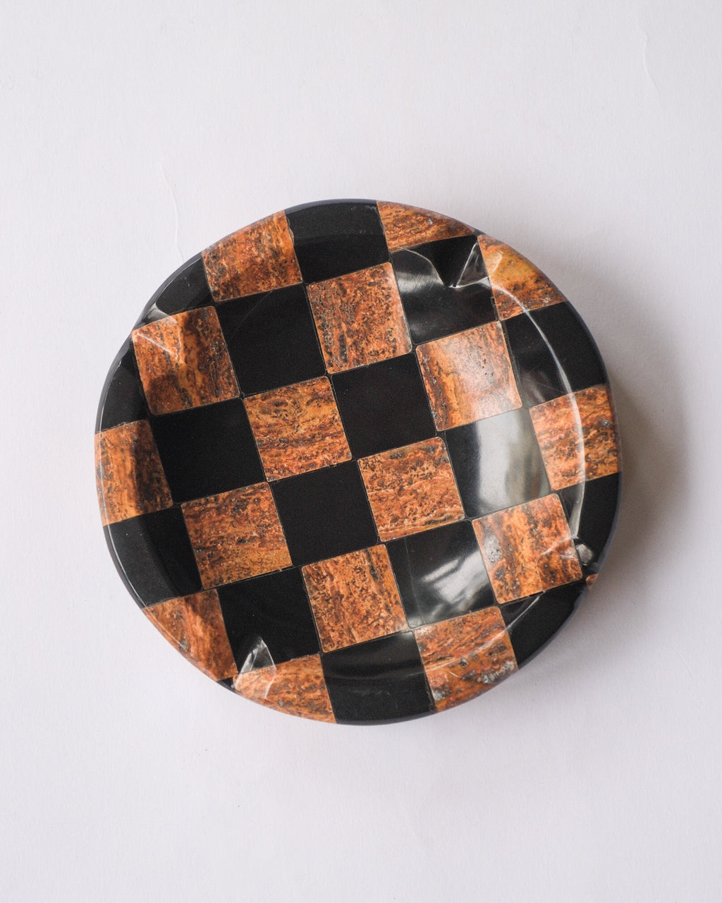 Checker stone ash tray