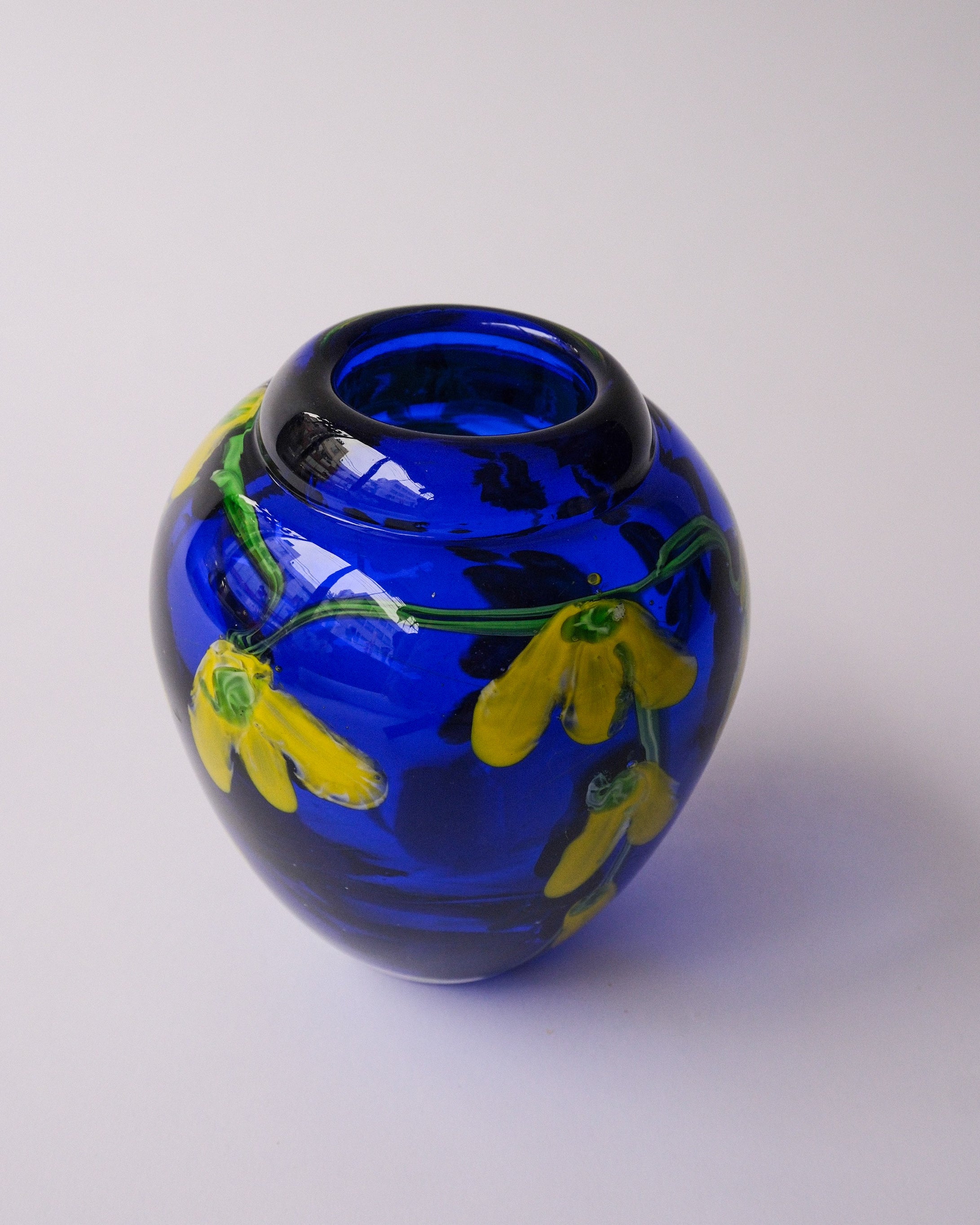 Blue glass vase