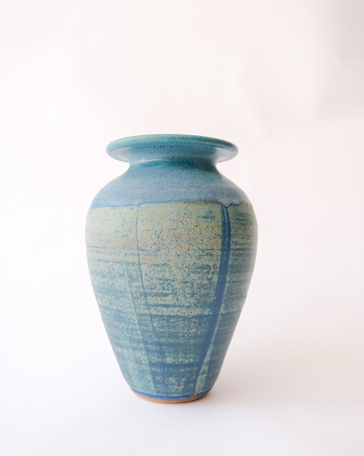 Vintage sky blue ceramic vase