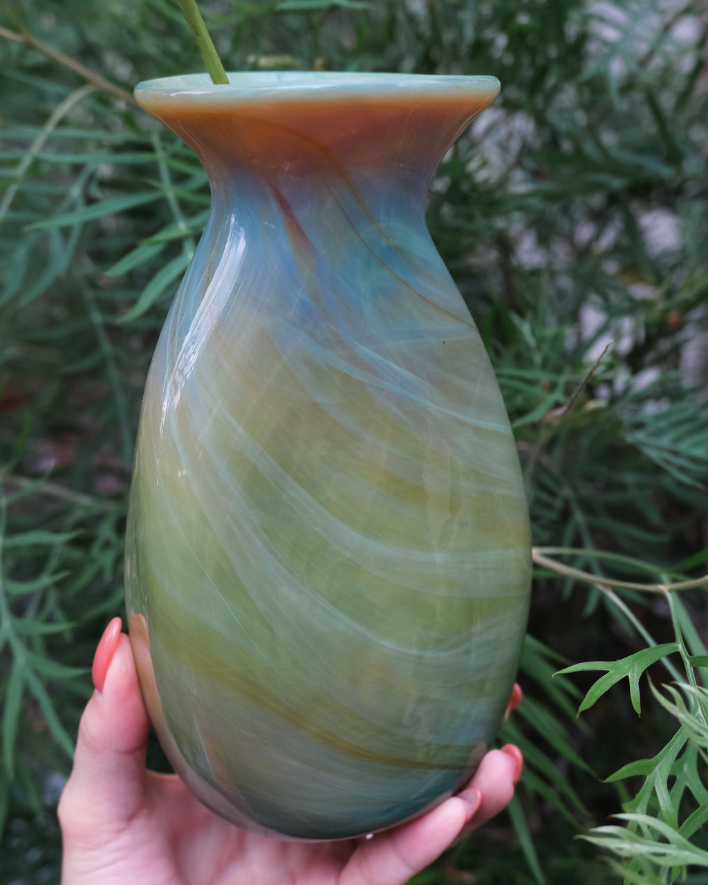 Vintage marble glass vase