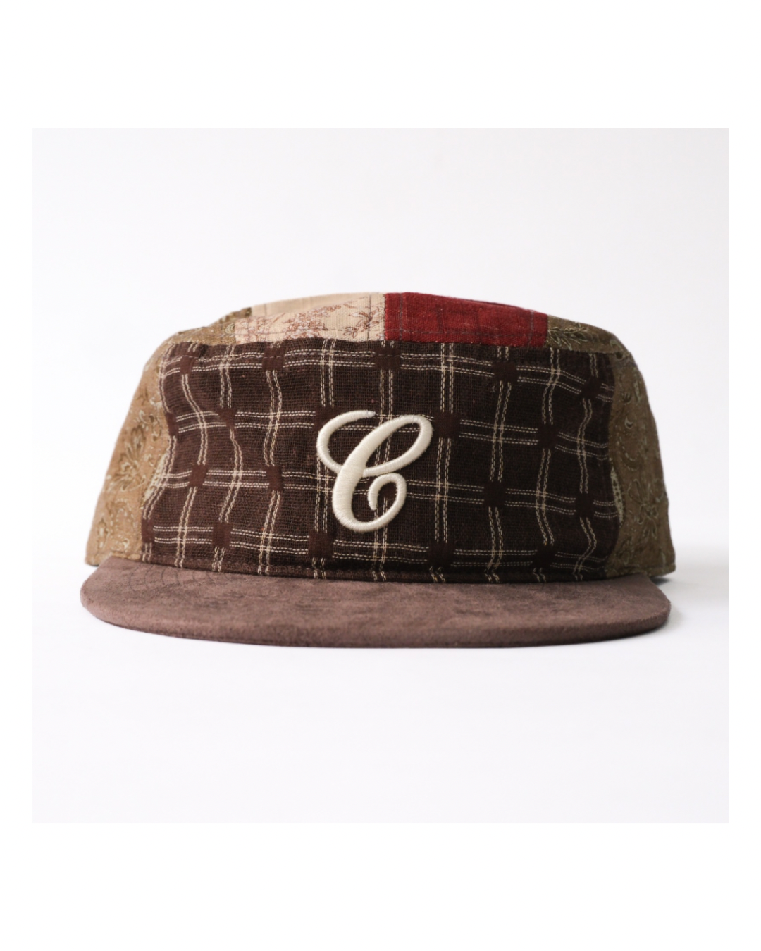 6cRAyon Vintage Patchwork Flat Top Baseball Cap