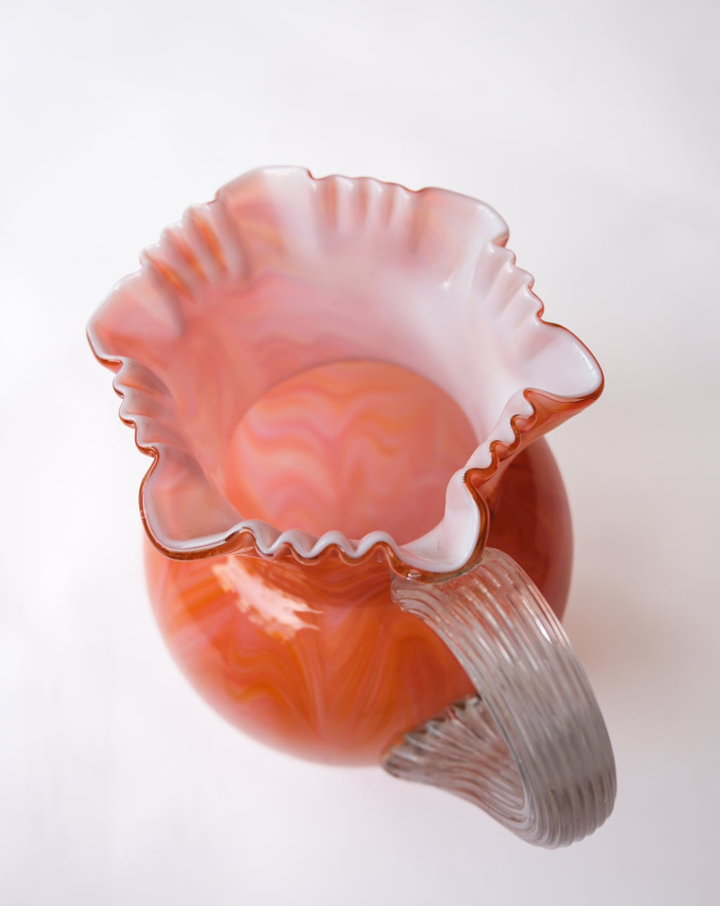 Vintage marble glass pitcher vase