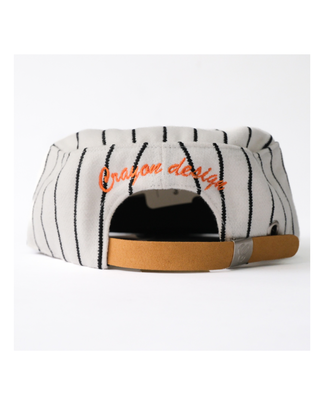 6cRAyon Retro Flat Top Baseball Cap - Striped Wool Blend with Embroidered Letters