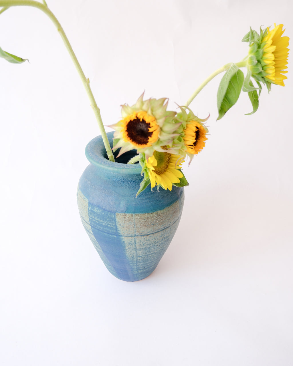 Vintage sky blue ceramic vase