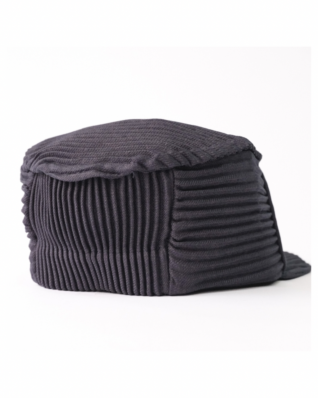 6cRAyon Pleated Flat Top Stretch Baseball Cap