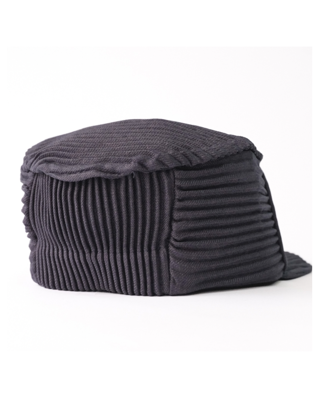 6cRAyon Pleated Flat Top Stretch Baseball Cap