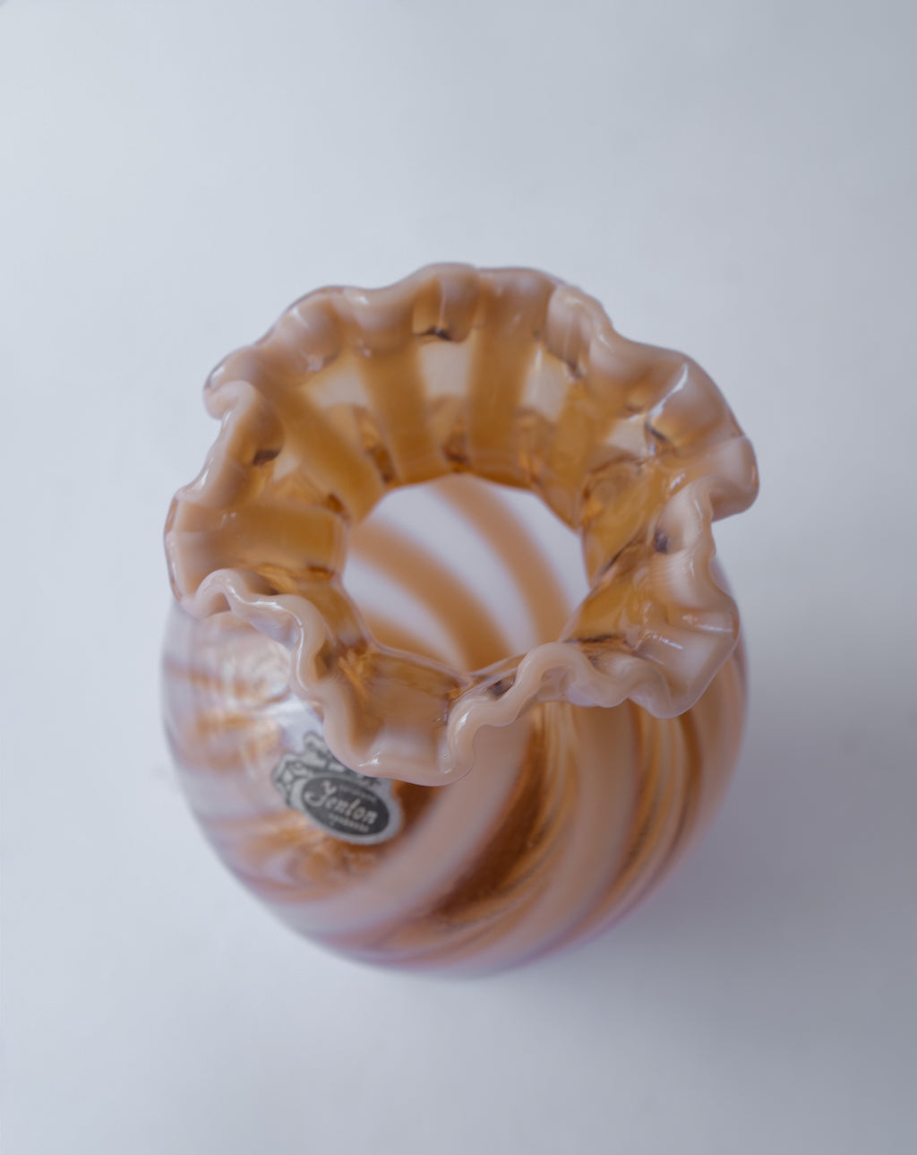 1970s Vintage striped glass vase