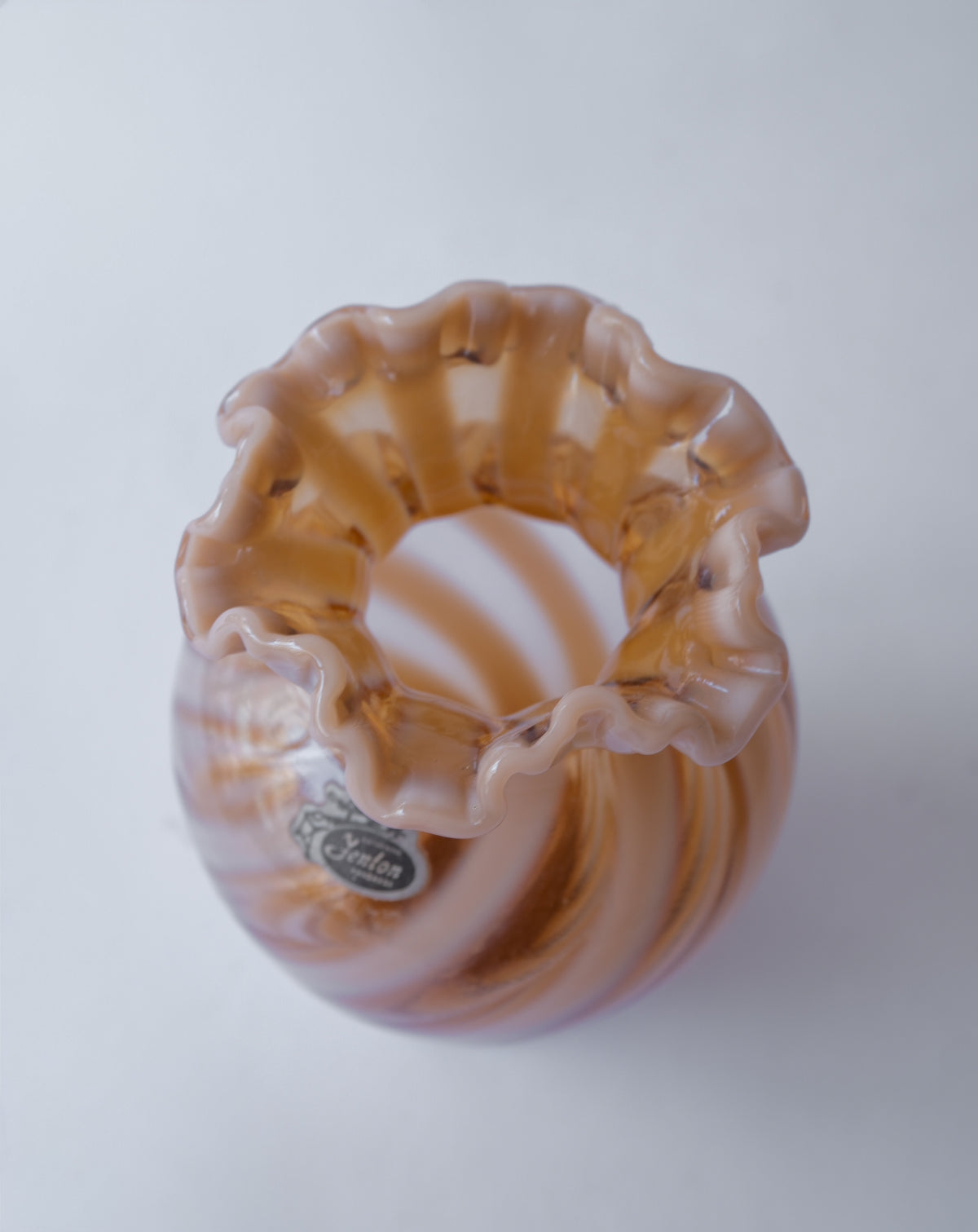 1970s Vintage striped glass vase