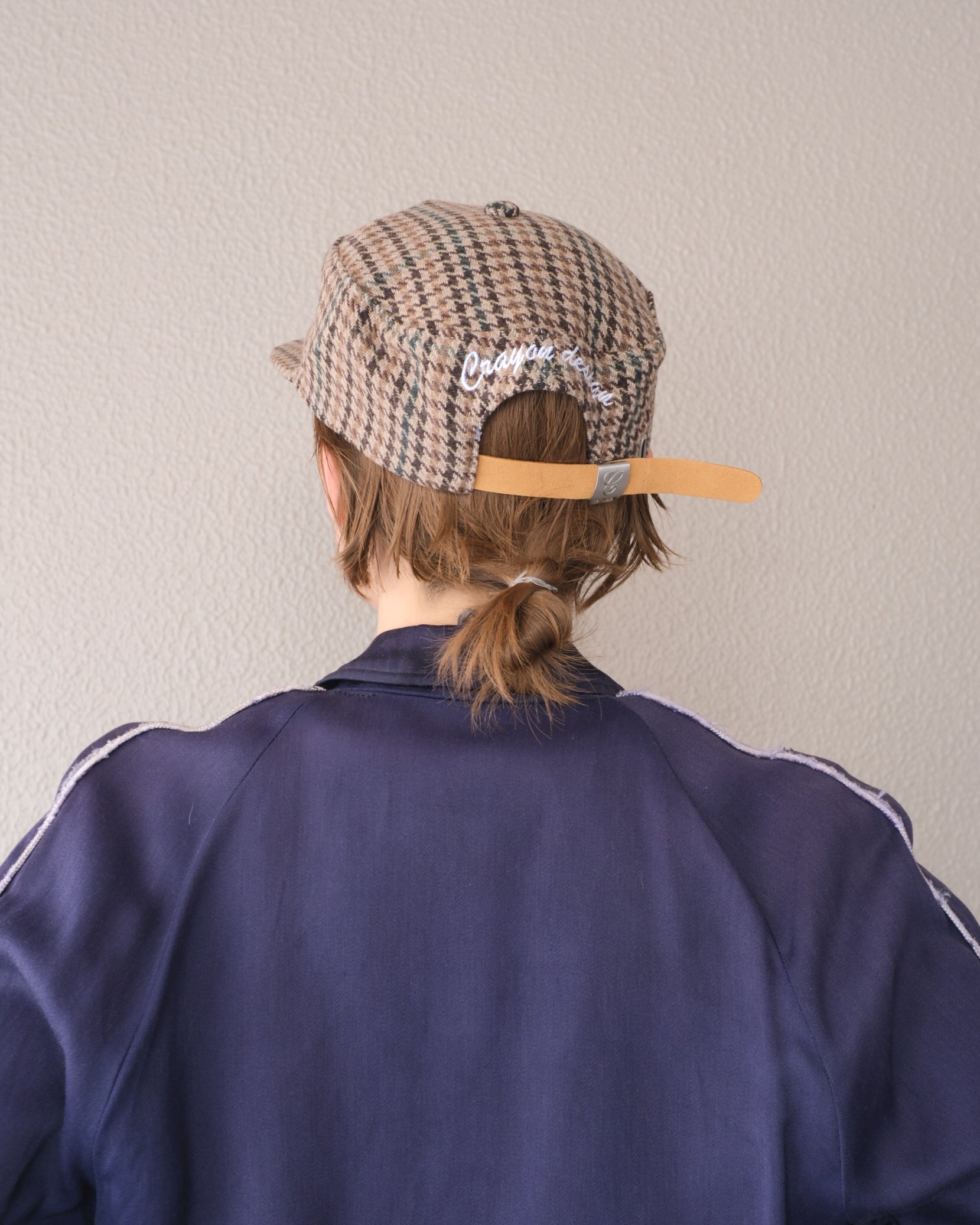 6cRAyon Houndstooth Flat Top Casual Baseball Cap