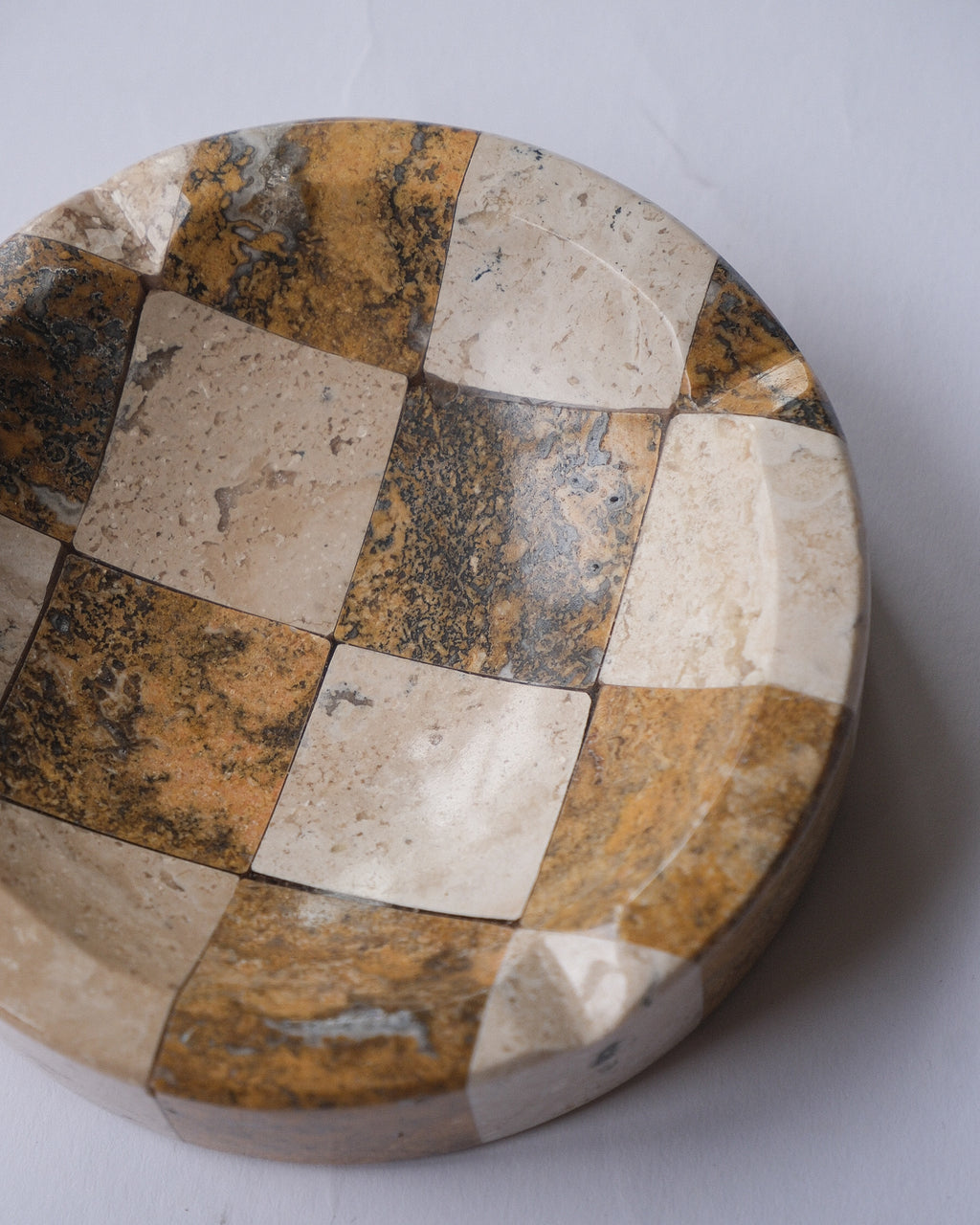 Checker stone ash tray