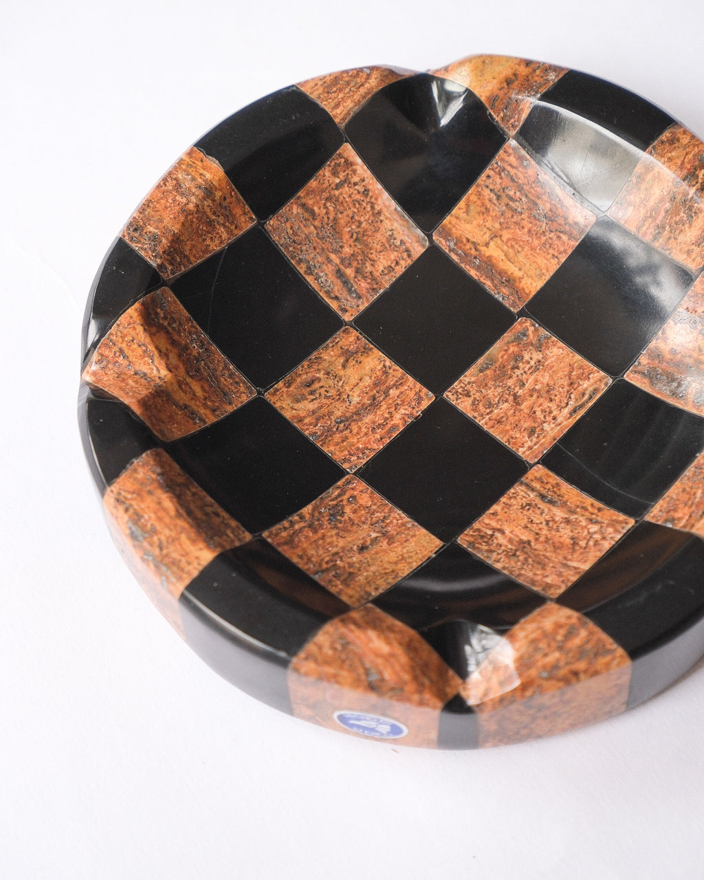 Checker stone ash tray