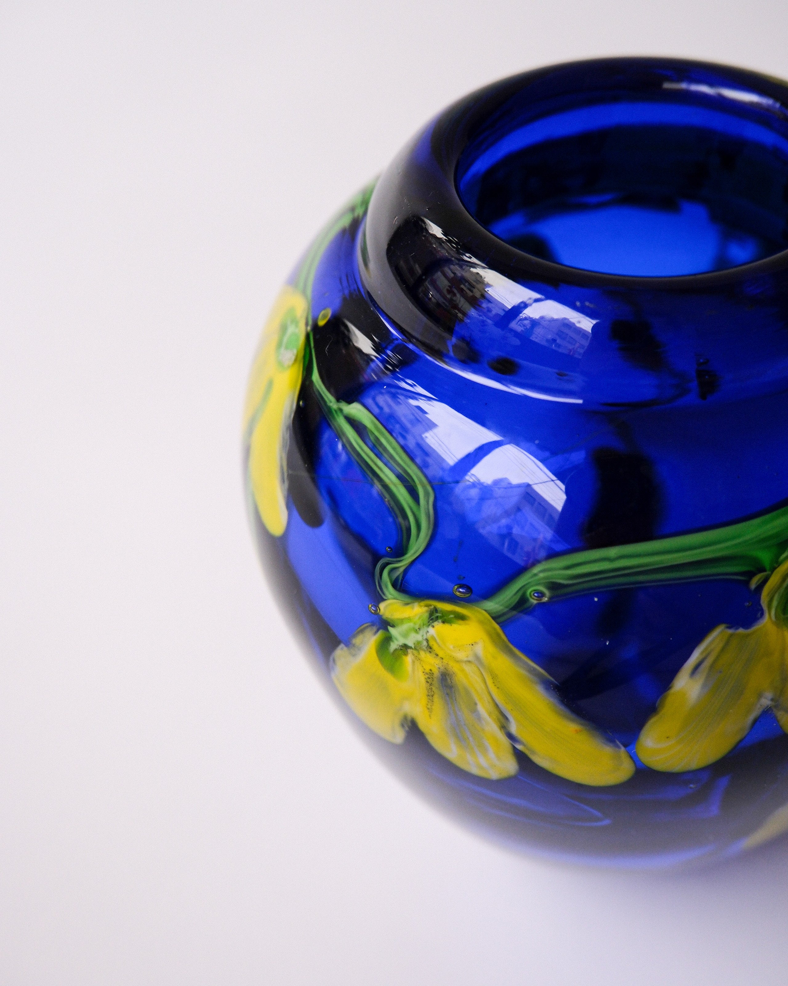 Blue glass vase