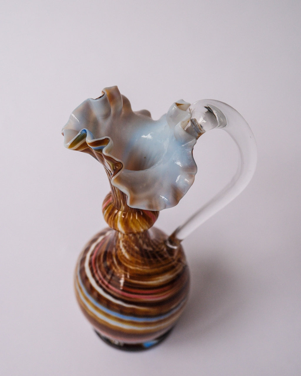 ruffle glass pitcher vase