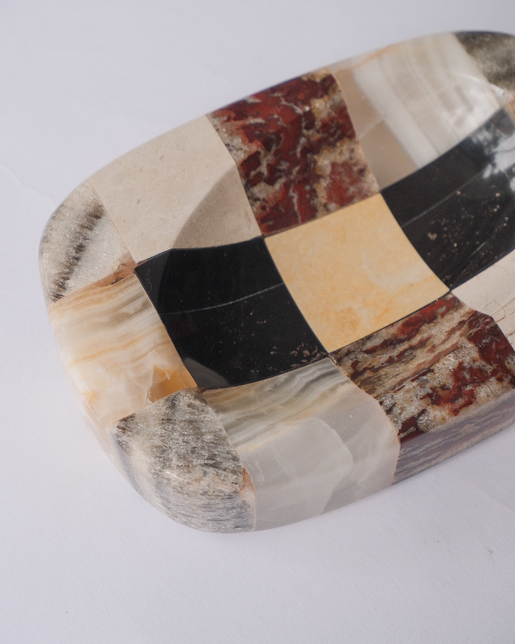 Checker stone ash tray