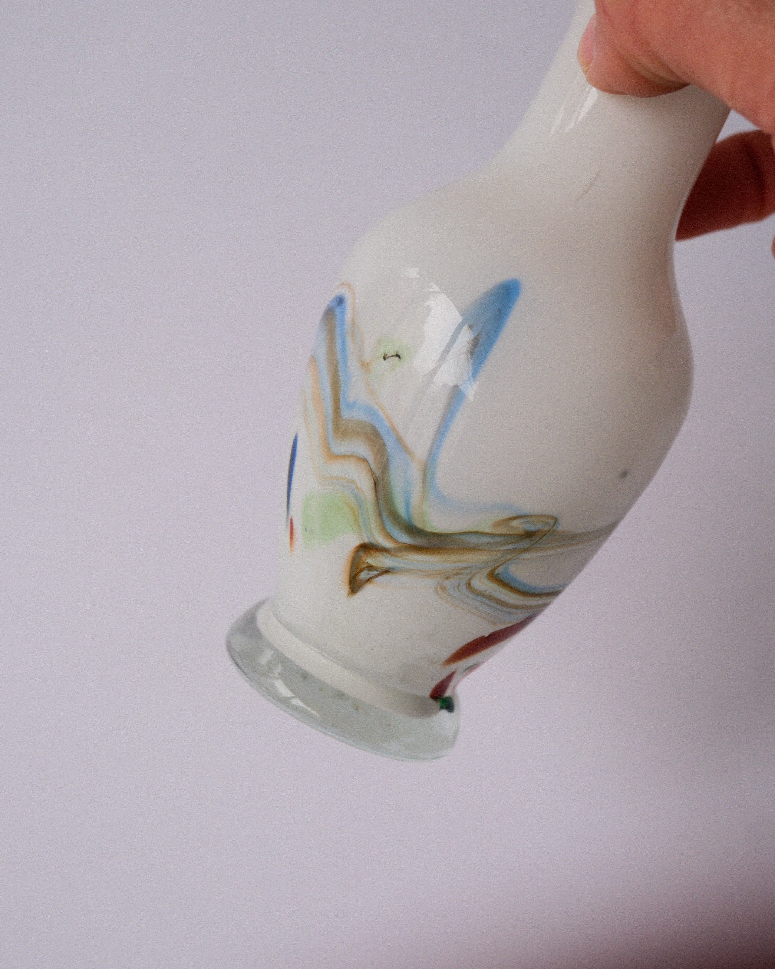 mini art glass vase